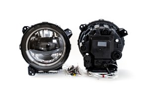 Jeep Wrangler Headlights - DV8 Offroad - LED Projector - Black - `18-`22